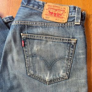Late 90s Mens distressed Vintage 501 Levis Denim 31W 32L